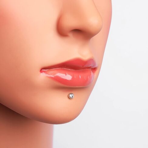 دبوس أنف من حجر واحد من الألماس الطبيعي من الذهب الأبيض عيار 14 قيراط، مجموعة إطار لولبي مقاس 6 مم in Kuwait