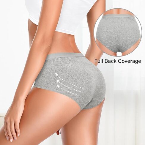 ملابس داخلية قطنية نسائية من UMMISS، سراويل داخلية ناعمة قابلة للتنفس متوسطة الخصر للسيدات، سراويل داخلية للسيدات ذات تغطية كاملة in Kuwait