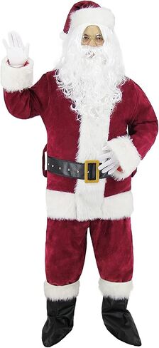 Ruimeier Santa Clacus Costume for Men Adults 10pcs Deluxe Santa Suit for Christmas in Saudi Arabia