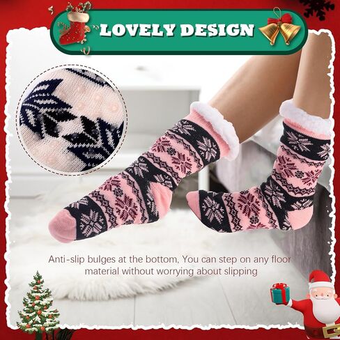 Liitrsh 12 Pairs Slipper Fuzzy Socks Thermal Cozy Slipper Socks Non Slip Winter Warm Soft Fluffy Socks for Winter Holiday Christmas Birthday Gift Women, 12 Styles in Saudi Arabia