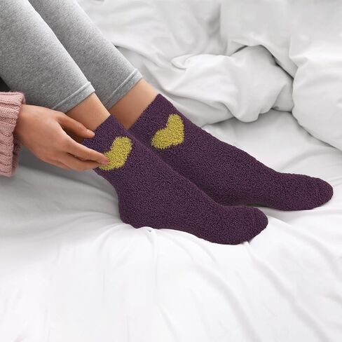 جوارب KONY النسائية الدافئة غير القابلة للانزلاق، نمط قلب سميك دافئ وناعم ومريح للشتاء للمستشفى in Kuwait