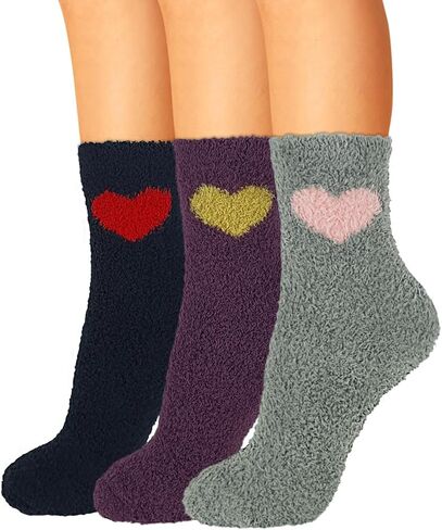 جوارب KONY النسائية الدافئة غير القابلة للانزلاق، نمط قلب سميك دافئ وناعم ومريح للشتاء للمستشفى in Kuwait