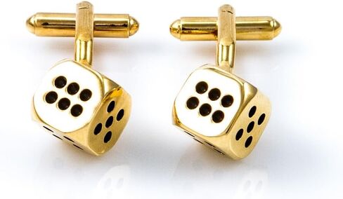MRCUFF Casino Gambler Card Poker Player Roulette Craps Dice Aces 4 Pairs Cufflinks in Presentation Gift Box & Polishing Cloth in Saudi Arabia