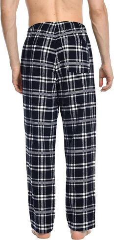 بنطال بيجامة رجالي من Nutria مصنوع من القطن بنسبة 100% منقوش، ناعم ناعم ناعم في فصل الشتاء الدافئ مع جيوب U06 in Kuwait