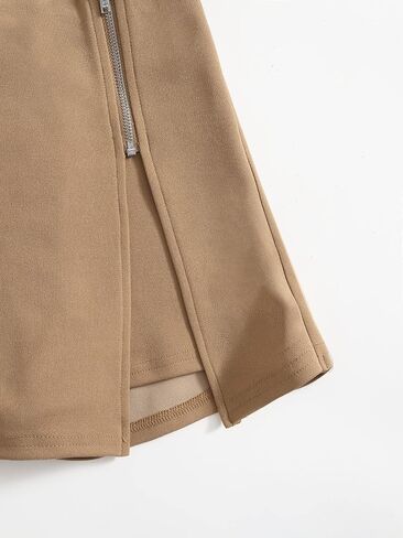 Floerns Girl's Solid Zip Up Wrap Front Skorts Split Hem Skirt Shorts in Saudi Arabia
