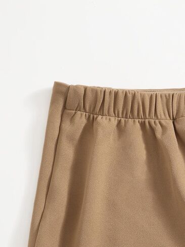Floerns Girl's Solid Zip Up Wrap Front Skorts Split Hem Skirt Shorts in Saudi Arabia