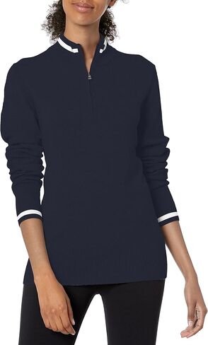 Cutter & Buck Women's Soft Cotton Lakemont Tipped Half Zip Pullover Sweater in Saudi Arabia