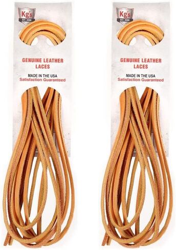 أربطة جلدية أصلية من Kg - أربطة أحذية من الجلد الطبيعي بنسبة 100% للبالغين، أربطة الأحذية الجلدية قوية وتدوم طويلاً in Kuwait