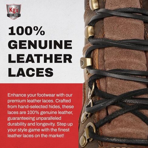 أربطة جلدية أصلية من Kg - أربطة أحذية من الجلد الطبيعي بنسبة 100% للبالغين، أربطة الأحذية الجلدية قوية وتدوم طويلاً in Kuwait