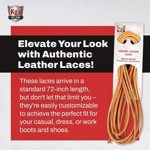 أربطة جلدية أصلية من Kg - أربطة أحذية من الجلد الطبيعي بنسبة 100% للبالغين، أربطة الأحذية الجلدية قوية وتدوم طويلاً in Kuwait