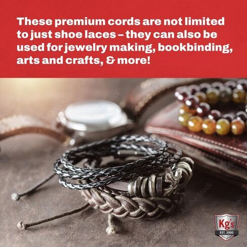 أربطة جلدية أصلية من Kg - أربطة أحذية من الجلد الطبيعي بنسبة 100% للبالغين، أربطة الأحذية الجلدية قوية وتدوم طويلاً in Kuwait