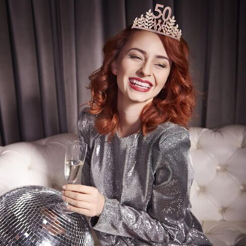 زينة عيد الميلاد الخمسين للسيدات من KICOSY مجموعة تاج عيد الميلاد الخمسين ووشاح عيد الميلاد الخمسين هدية عيد ميلاد 50 للنساء in Kuwait