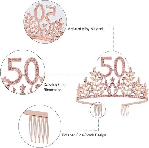 زينة عيد الميلاد الخمسين للسيدات من KICOSY مجموعة تاج عيد الميلاد الخمسين ووشاح عيد الميلاد الخمسين هدية عيد ميلاد 50 للنساء in Kuwait