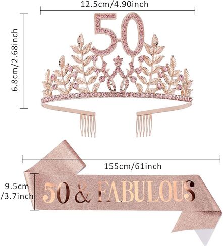 زينة عيد الميلاد الخمسين للسيدات من KICOSY مجموعة تاج عيد الميلاد الخمسين ووشاح عيد الميلاد الخمسين هدية عيد ميلاد 50 للنساء in Kuwait