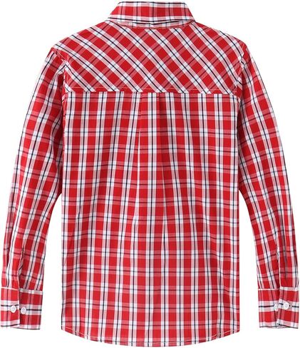 قميص منقوش للأولاد من Spring&Gege بأكمام طويلة وأزرار سفلية (4-14 سنة) in Kuwait