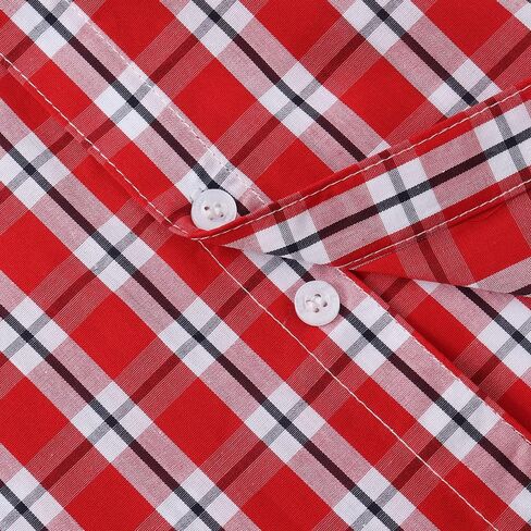 قميص منقوش للأولاد من Spring&Gege بأكمام طويلة وأزرار سفلية (4-14 سنة) in Kuwait