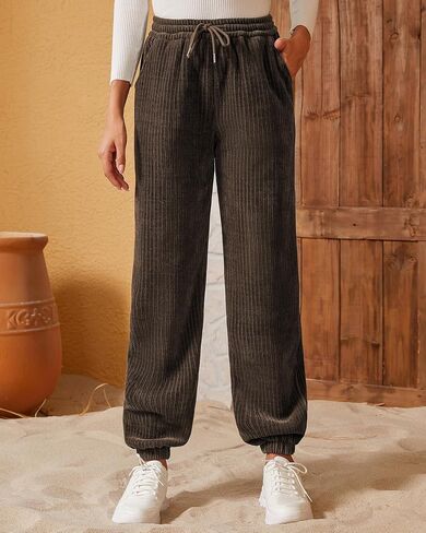 QIANXIZHAN Women's Winter Fleece Lined Pants, Lounge Sweatpants Trousers Pajama Pants in Saudi Arabia