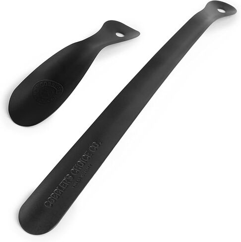 مجموعة لبيسة الأحذية المعدنية من Cobbler's Choice - جودة ممتازة - لبيسة حذاء مقاس 8 بوصات و16 بوصة - مصممة لتوفير الراحة ومصممة من أجل المتانة! (أسود غير لامع) in Kuwait