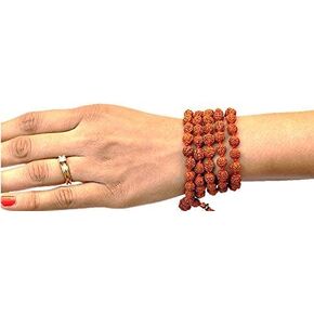 Tulip Meadow Rudraksha Mala Japa 108 Indian Beads 8mm Prayer Necklace Kanth Mala Wrist Mala Wrap Bracelet in Saudi Arabia