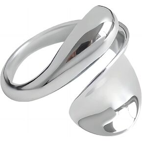 JIABA Sterling Silver Adjustable Rings for Women 925 Spoon Ring Aesthetic Cute Band High Polish Thumb Ring for Women