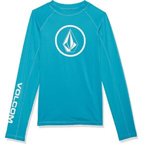 Volcom Boys' Lido Solid Lycra Long Sleeve Rashguard 50+ Uv Protection in Kuwait