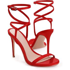 Coutgo Womens Strappy Lace up Heels Sandals Sexy High Heeled Ankle Strap Summer Dress Shoes in Saudi Arabia
