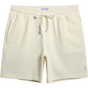 maamgic Mens Sweat Shorts 7" Above Knee Workout Gym Shorts Lounge Shorts with Zipper Pockets