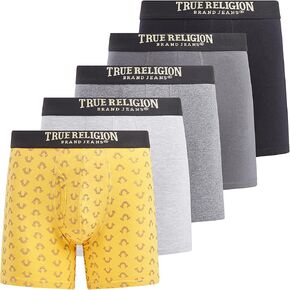 سراويل داخلية للرجال من القطن القابل للتمدد من True Religion، مجموعة ملابس داخلية للرجال مكونة من 5 قطع