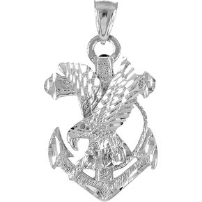.925 Sterling Silver Navy Eagle Anchor Pendant in Saudi Arabia