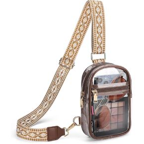 BesTour Clear Sling Bag,Clear Crossbody Bag Stadium Approved, Clear Chest Bag for Women,TPU Transparent Waist Bag Fanny Pack with Adjustable Strap for Sports,Concerts, Festivals-Black in Kuwait