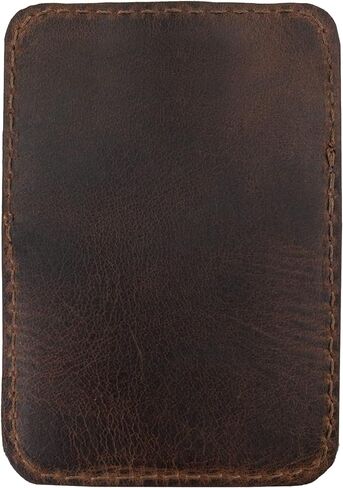 Hide & Drink, Leather Minimalist Card Holder, Holds Up to 4 Cards, Travel Organizer, Accessories, Handmade Includes 101 Year Warranty :: Bourbon Brown in Saudi Arabia