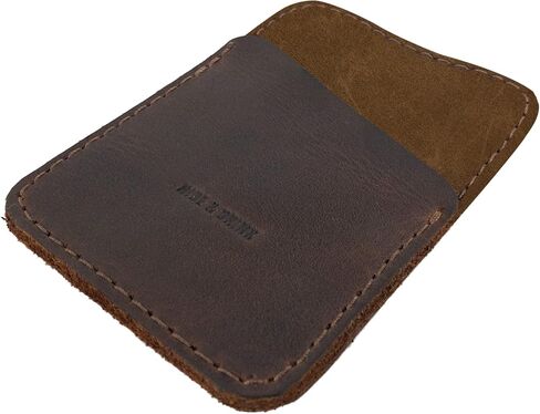 Hide & Drink, Leather Minimalist Card Holder, Holds Up to 4 Cards, Travel Organizer, Accessories, Handmade Includes 101 Year Warranty :: Bourbon Brown in Saudi Arabia