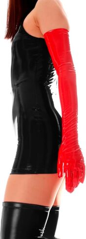 Ferceina Shiny PU Gloves Patent Leather Fashion Shoulder Length Gloves for Evening Party 28 Inch(70cm) in Saudi Arabia