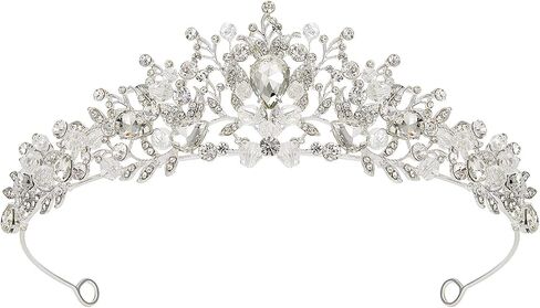 SWEETV Jeweled Wedding Tiaras and Crowns for Women, Metal Princess Tiara Queen Crown for Bride, Bridal Headpieces for Birthday Quinceanera Pageant Prom in Kuwait