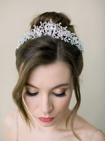 SWEETV Jeweled Wedding Tiaras and Crowns for Women, Metal Princess Tiara Queen Crown for Bride, Bridal Headpieces for Birthday Quinceanera Pageant Prom in Kuwait