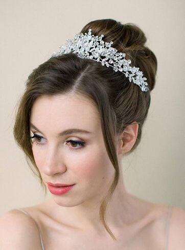 SWEETV Jeweled Wedding Tiaras and Crowns for Women, Metal Princess Tiara Queen Crown for Bride, Bridal Headpieces for Birthday Quinceanera Pageant Prom in Kuwait