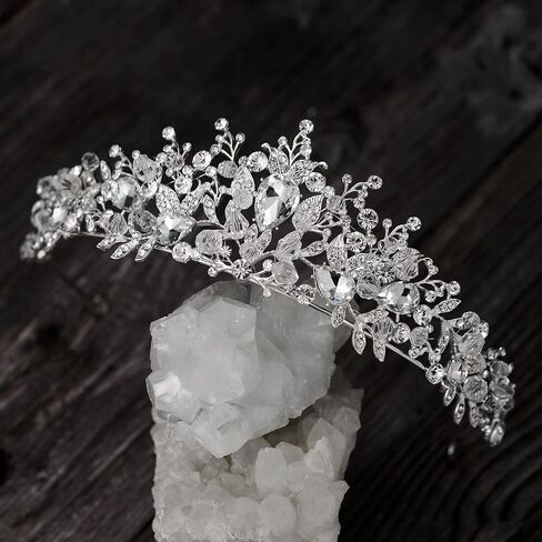 SWEETV Jeweled Wedding Tiaras and Crowns for Women, Metal Princess Tiara Queen Crown for Bride, Bridal Headpieces for Birthday Quinceanera Pageant Prom in Kuwait