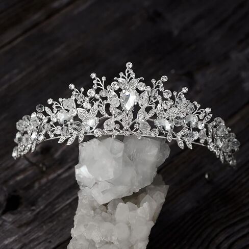 SWEETV Jeweled Wedding Tiaras and Crowns for Women, Metal Princess Tiara Queen Crown for Bride, Bridal Headpieces for Birthday Quinceanera Pageant Prom in Kuwait