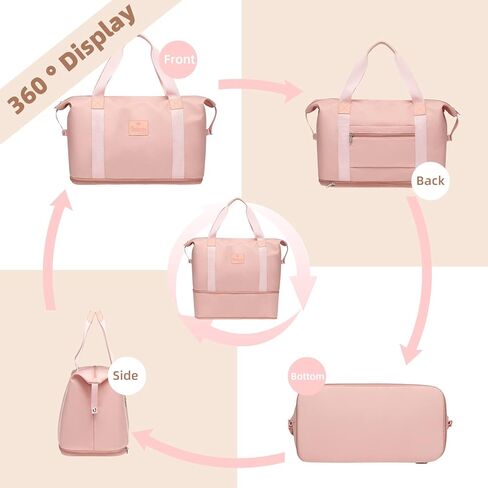 imiomo Travel Gym Duffel Bag - Weekender Bags for Women, Large Tote Overnight Bag, Sports Shoulder Hospital Bag in Kuwait