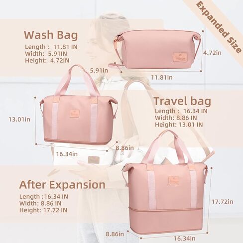 imiomo Travel Gym Duffel Bag - Weekender Bags for Women, Large Tote Overnight Bag, Sports Shoulder Hospital Bag in Kuwait