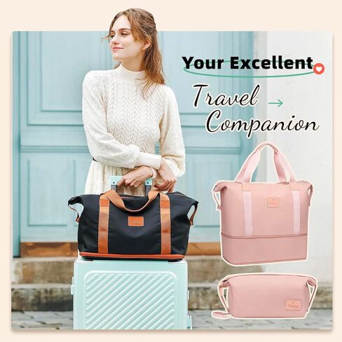 imiomo Travel Gym Duffel Bag - Weekender Bags for Women, Large Tote Overnight Bag, Sports Shoulder Hospital Bag in Kuwait