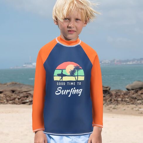 Lollisy Boys Rash Guard قطعة واحدة ملابس سباحة بأكمام طويلة قميص سباحة للأطفال in Saudi Arabia
