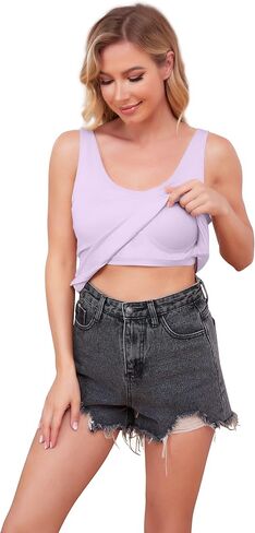 قمصان بدون أكمام من DYLH مع حمالات صدر مدمجة للتمرين للنساء، قمصان رياضية قابلة للتمدد، 1/2/3 عبوات in Kuwait