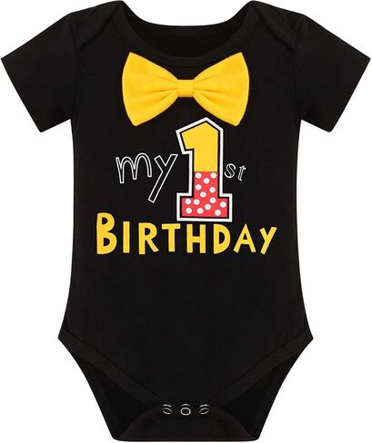 IBTOM CASTLE 1/2 / First Birthday Outfit for Baby Boy Cake Smash Mouse Wild One Party Clothes Set Suspenders Bowtie Costumes in Saudi Arabia