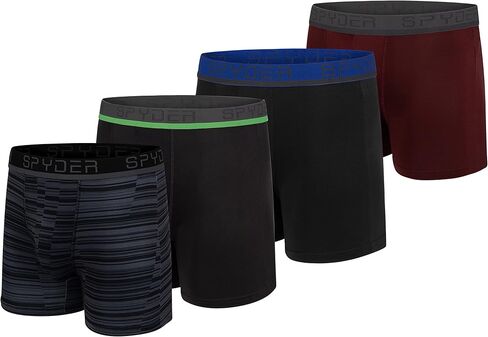 Spyder Mens Boxer Briefs 4 Pack Poly Spandex Performance Boxer Briefs Underwear in Saudi Arabia