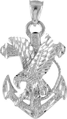 .925 Sterling Silver Navy Eagle Anchor Pendant in Saudi Arabia