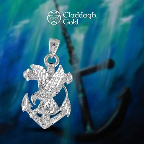 .925 Sterling Silver Navy Eagle Anchor Pendant in Saudi Arabia