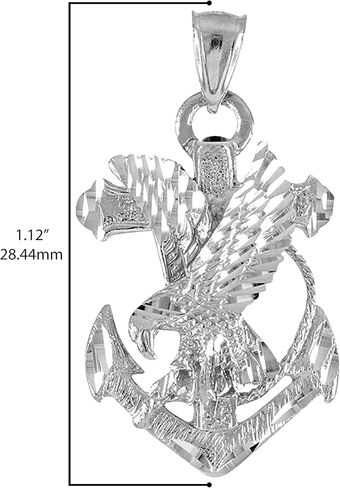 .925 Sterling Silver Navy Eagle Anchor Pendant in Saudi Arabia