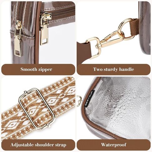 BesTour Clear Sling Bag,Clear Crossbody Bag Stadium Approved, Clear Chest Bag for Women,TPU Transparent Waist Bag Fanny Pack with Adjustable Strap for Sports,Concerts, Festivals-Black in Kuwait