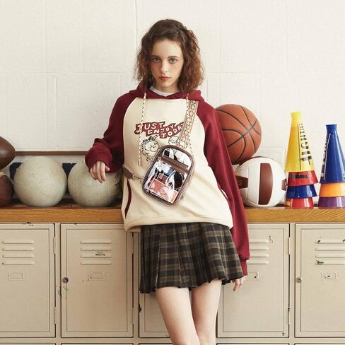 BesTour Clear Sling Bag,Clear Crossbody Bag Stadium Approved, Clear Chest Bag for Women,TPU Transparent Waist Bag Fanny Pack with Adjustable Strap for Sports,Concerts, Festivals-Black in Kuwait